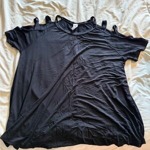 NWOT Sew In Love Black Relaxed Cut Out Tee